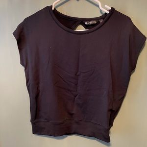 Athleta Short Sleeve Sweater Knit Cut Out Top